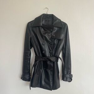 Vintage Wilson 90s Leather Black Leather Jacket with Belted Waist